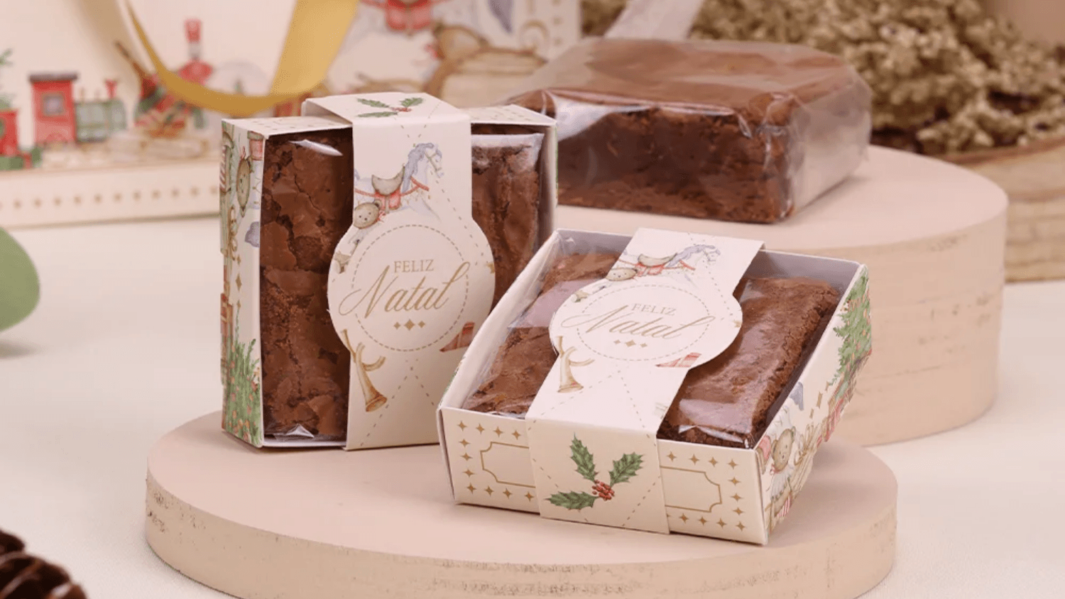 Brownie Fudgy Tradicional Individual - Caixa Natal
